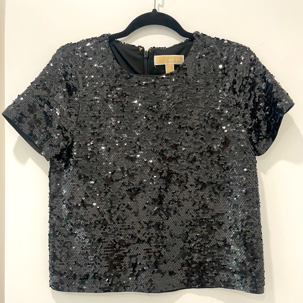 Michael Kors Black Sequence Top